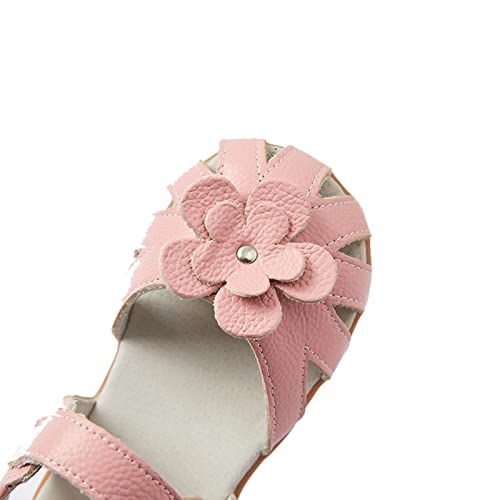 AILEESE Baby Kleinkind Kind Wenig Mädchen Aus Echtem Leder Weich Geschlossene Zehe Mode Sandalen Sommer Badeschuhe (Kleinkind/Little Kid/Big Kid) von Aileese