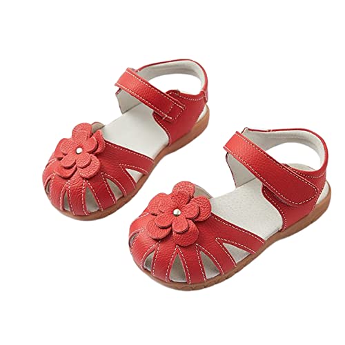 AILEESE Baby Kleinkind Kind Wenig Mädchen Aus Echtem Leder Weich Geschlossene Zehe Mode Sandalen Sommer Badeschuhe (Kleinkind/Little Kid/Big Kid) von Aileese