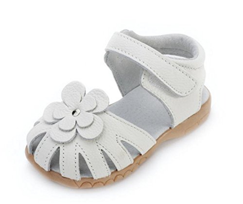 AILEESE Baby Kleinkind Kind Wenig Mädchen Aus Echtem Leder Weich Geschlossene Zehe Mode Sandalen Sommer Badeschuhe (Kleinkind/Little Kid/Big Kid) von Aileese