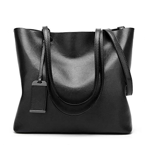 Aileese Damen Soft Leder Handtaschen Große Kapazität Retro Vintage Hoher Griff Casual Schulter Taschen von Aileese
