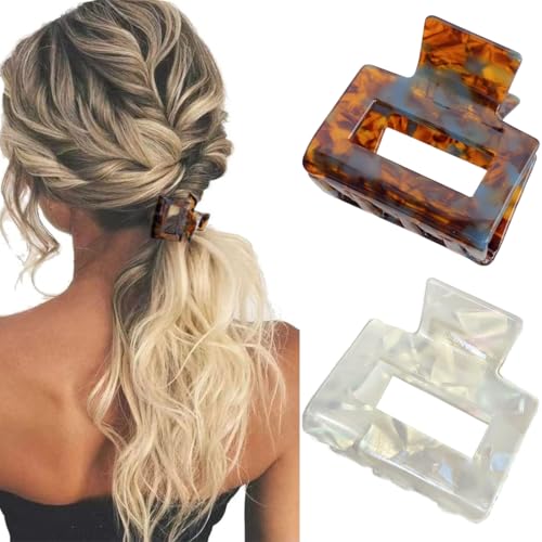 Aililong Haarklammer Set, Acetic Acid French Design mit starker Haltekraft, 2 Stück für Damen & Mädchen - Claire & Claide Haarklammer, bunte Farben, unsichtbar wie Invisibobble. von Aililong