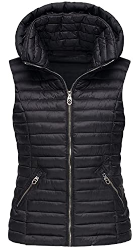 Ailovone Damen Weste Steppweste Kapuze Winter Leichte Kurze Schlanke Weste Jacke Einfarbig Ärmellose Tragbare Steppweste Für Damen Winddichte Packbare Oberteile Daunenweste Mantel von Ailovone