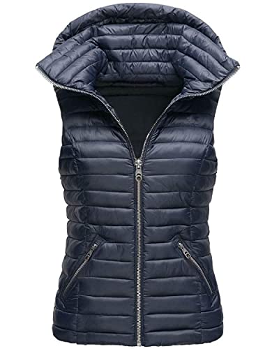 Ailovone Damen Weste Steppweste Kapuze Winter Leichte Kurze Schlanke Weste Jacke Einfarbig Ärmellose Tragbare Steppweste Für Damen Winddichte Packbare Oberteile Daunenweste Mantel von Ailovone