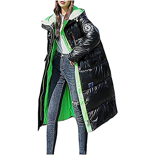 Ailovone Damen daunenjacke Steppmantel winter Warme Mantel Damen Dicke Winterjacke Mit Kapuze Leichte Daunenjacke Softshelljacke mit Taschen Übergröße Outwear Jacke Gerader Mantel von Ailovone