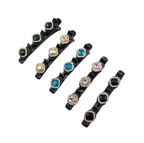 Ailovone Haarspange mit Kristallblume Strass Haarspange Vintage Entenschnabel-Clip Geflochtene Haarspange Elegante Haarspangen Schmetterling Haarspangen Haarschmuck für Frauen (Z10-5pcs) von Ailovone