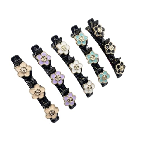 Ailovone Haarspange mit Kristallblume Strass Haarspange Vintage Entenschnabel-Clip Geflochtene Haarspange Elegante Haarspangen Schmetterling Haarspangen Haarschmuck für Frauen (Z11-5pcs) von Ailovone