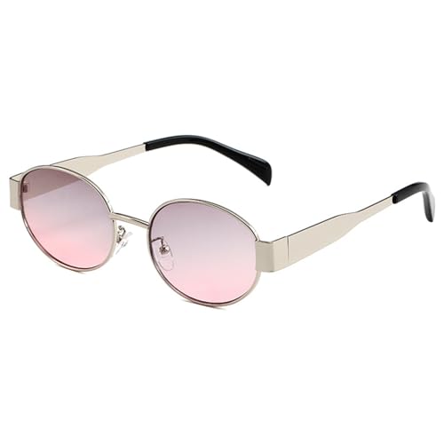 Ailovone Oval Metall Rahmen Sonnenbrille Trendy Retro Oval Sonnenbrille für Damen Herren Klassisch Metall Brille Accessoires Sunglasses Woman UV400 (Y4) von Ailovone
