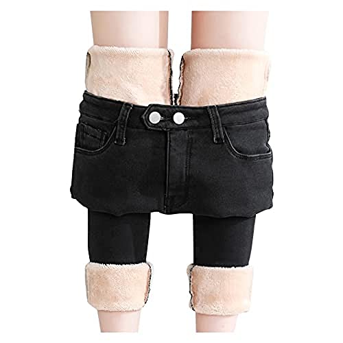 Ailovone Winter-High-Waist-Thermojeans Damen Warm Lang Dicke Winterhose Freizeithosen Thermohose Leggings Thermoleggins Fleecehose von Ailovone