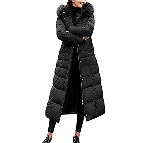 Ailovone Winterjacke Damen Wintermantel Lang Damen Winter Warm Steppmantel Parka mit Kapuze Slim Fit Reißverschluss Daunenjacke Damenmantel Dicke Outdoorjacke von Ailovone