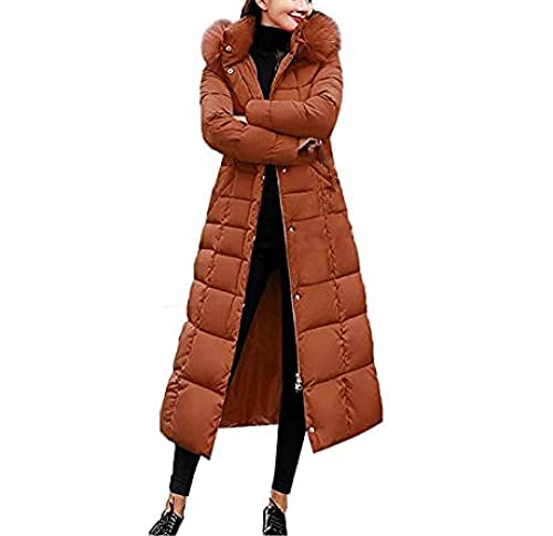 Ailovone Winterjacke Damen Wintermantel Lang Damen Winter Warm Steppmantel Parka mit Kapuze Slim Fit Reißverschluss Daunenjacke Damenmantel Dicke Outdoorjacke von Ailovone