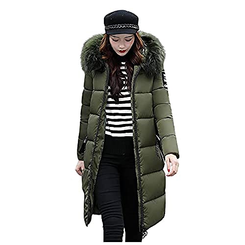 Ailovone Winterjacke Damen Wintermantel Lang Damen Winter Warm Steppmantel Parka mit Kapuze Slim Fit Reißverschluss Daunenjacke Damenmantel Dicke Outdoorjacke von Ailovone