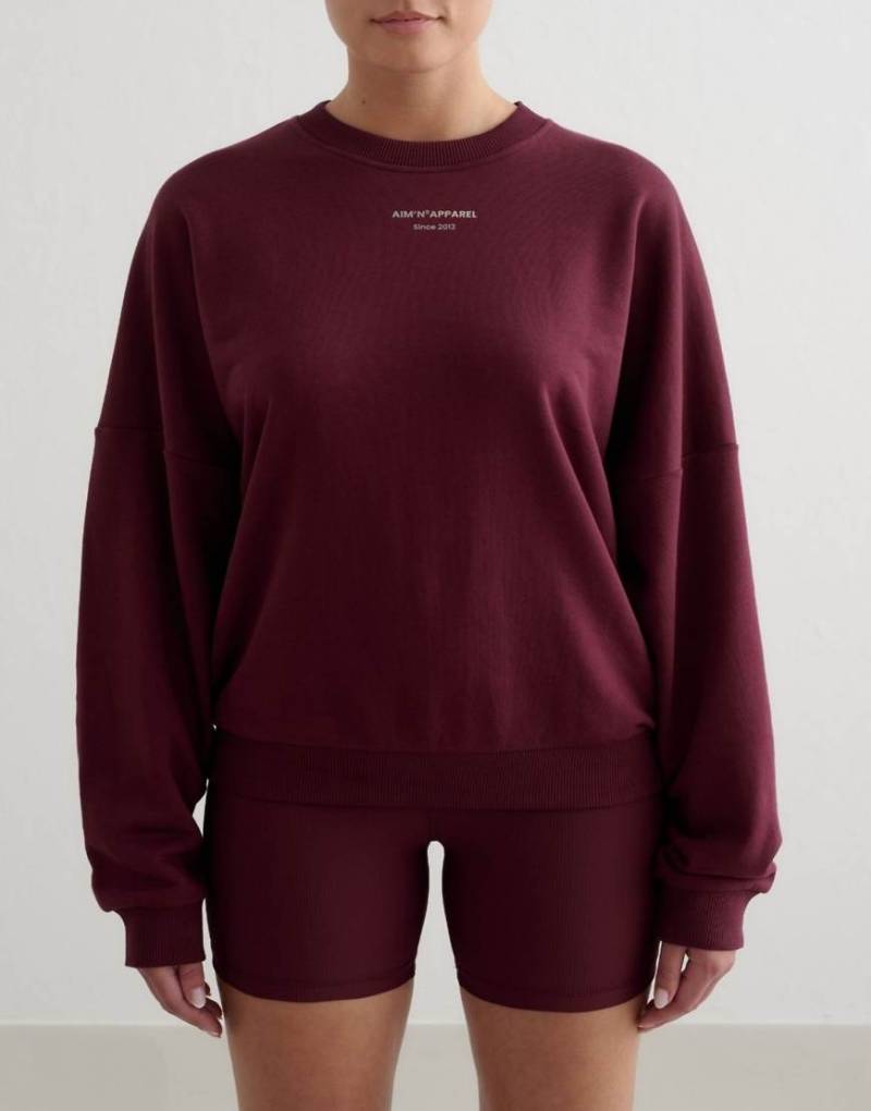 Aim'n - Apparel - Sweatshirt aus Frottee in Kirschrot von Aim'n