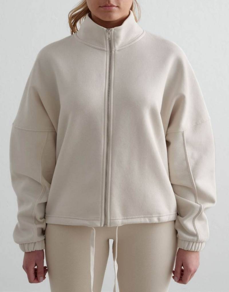 Aim'n - Clay - Campus-Jacke aus Sweatshirt-Stoff in Beige mit Reißverschluss-Neutral von Aim'n