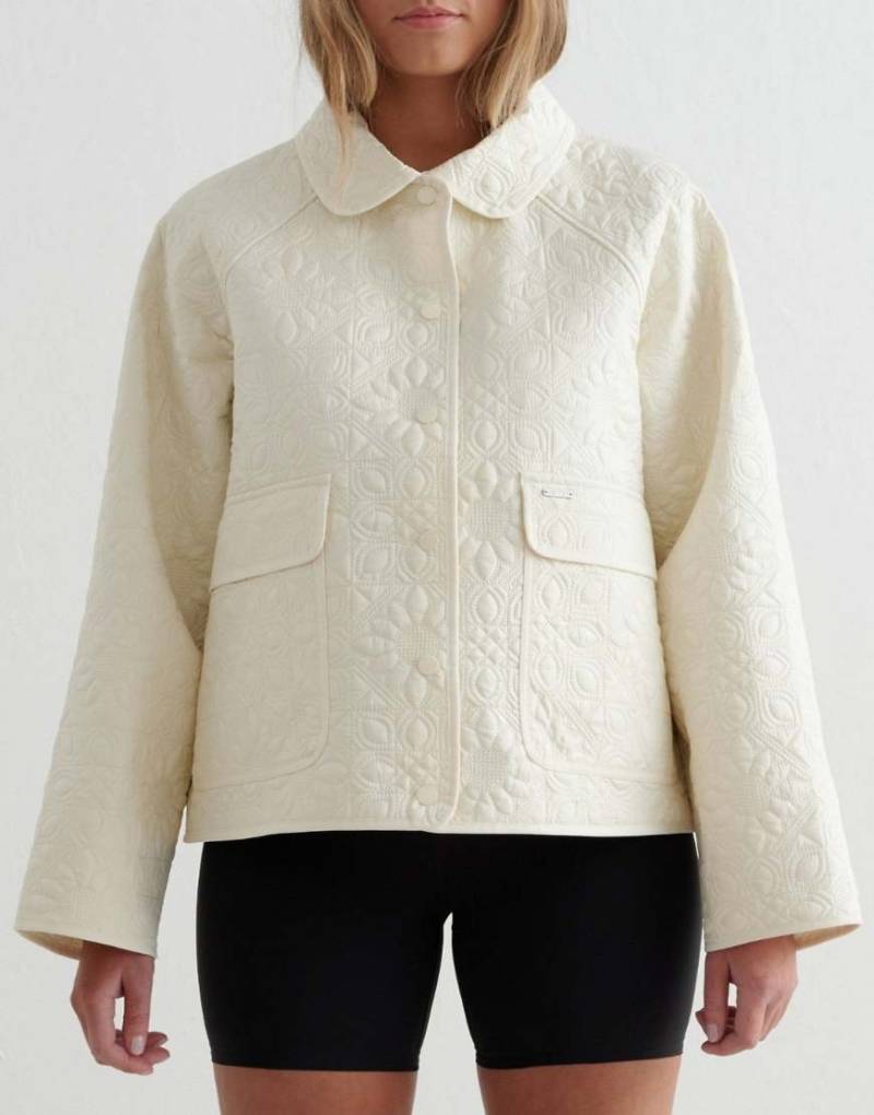 Aim'n - Damenjacke in Mandelweiß mit Patchwork-Design von Aim'n