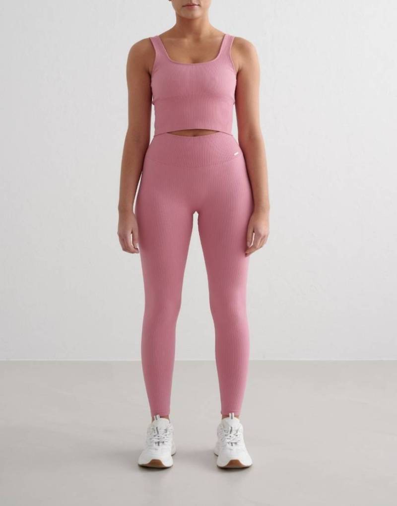 Aim'n - Desert Rose - Gerippte, nahtlose Leggings in Staubrosa von Aim'n