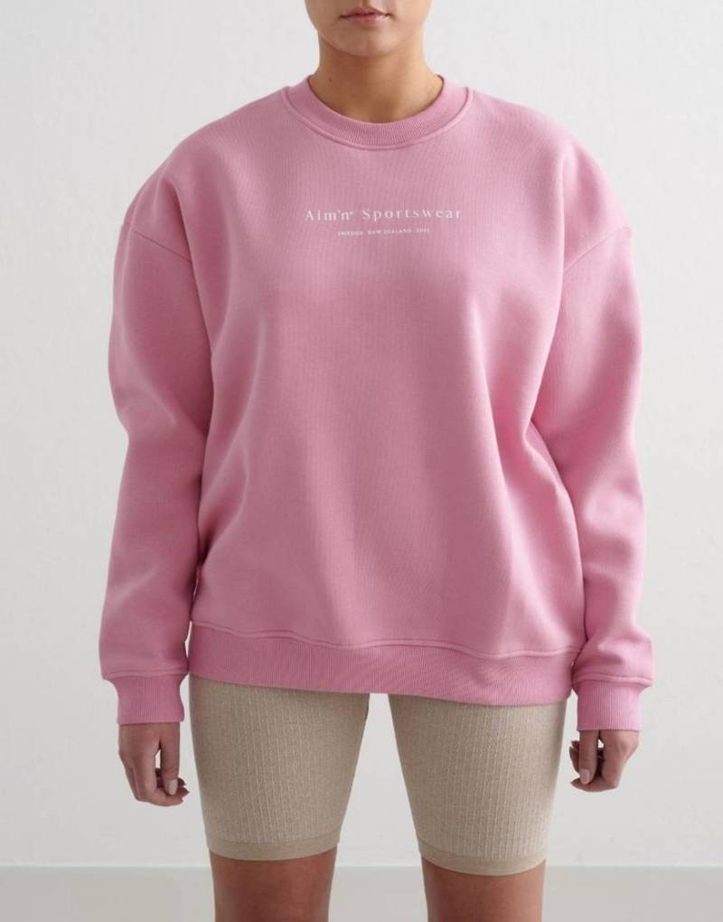 Aim'n - Desert Rose - Sweatshirt in Staubrosa mit Serifenschrift von Aim'n