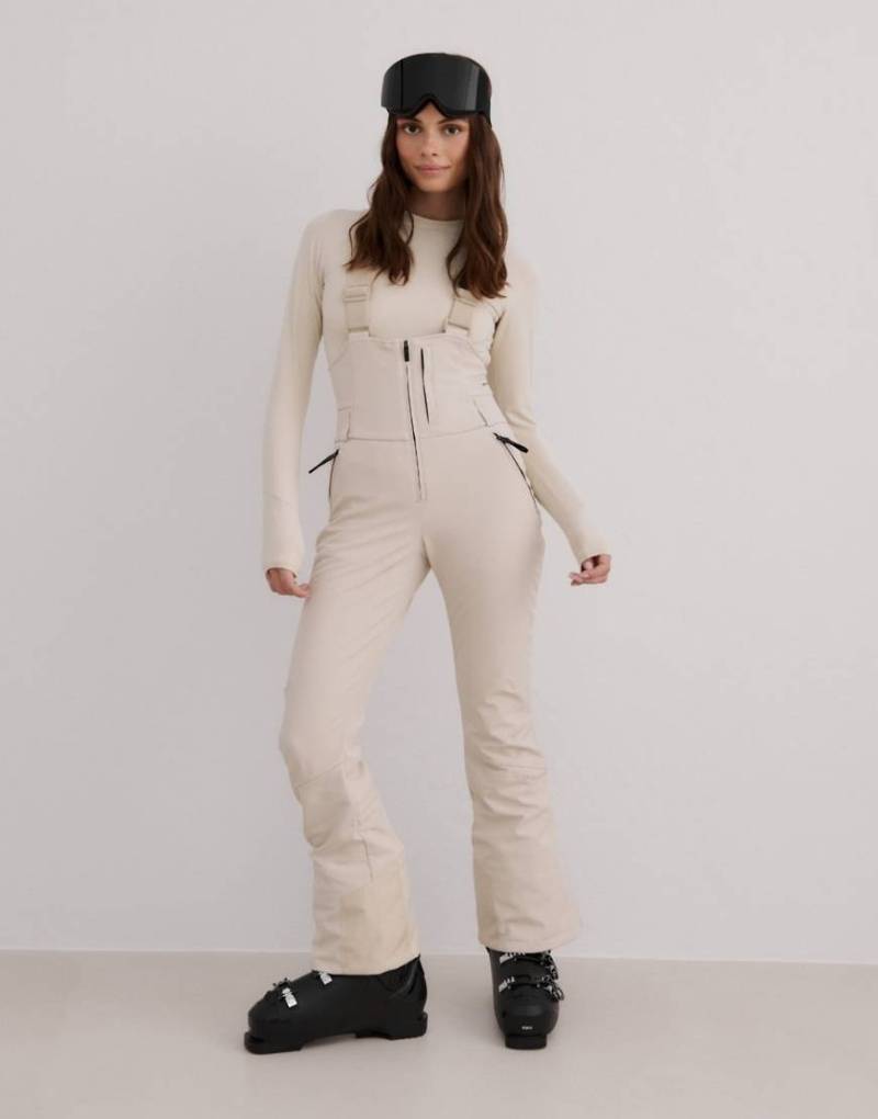 Aim'n - Elastische Thermo-Latzhose in Café au Lait-Neutral von Aim'n