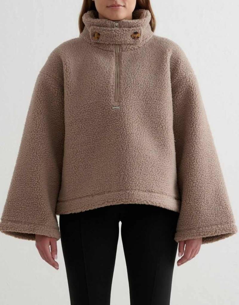 Aim'n - Fleece-Anorak in dunklem Lehmbeige-Neutral Aim'n - Fleece-Anorak in dunklem Lehmbeige-Neutral von Aim'n