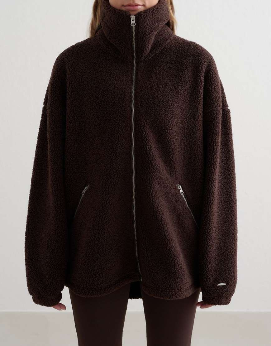 Aim'n - Fleece-Jacke in Kakaobraun-Brown von Aim'n