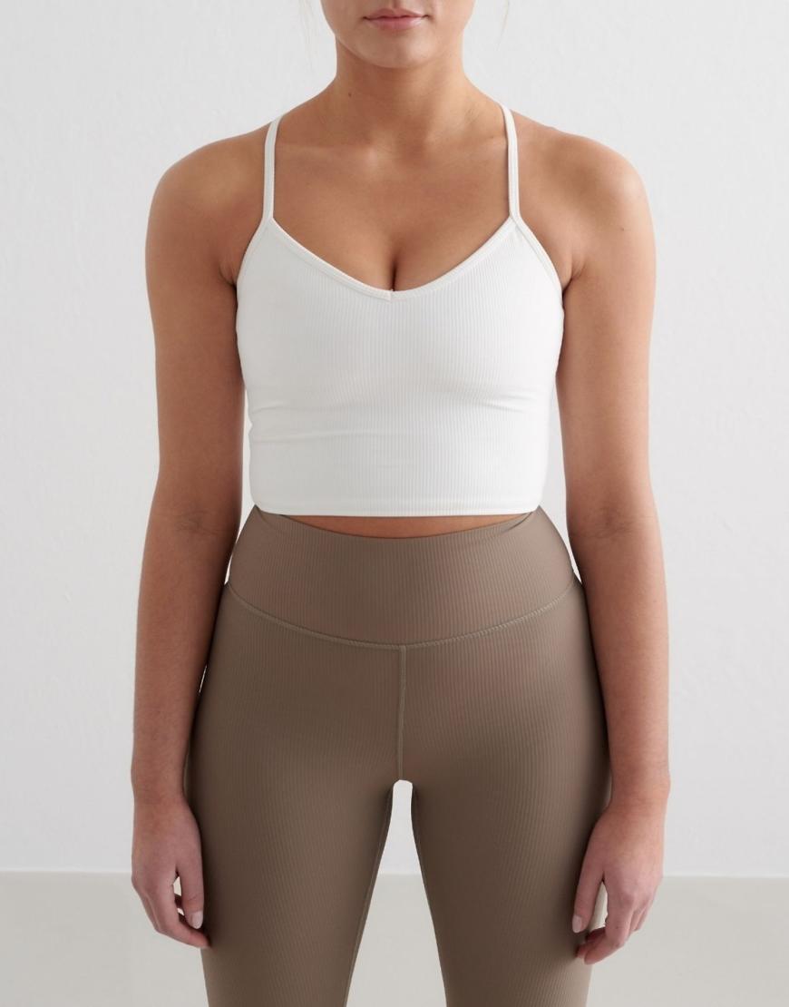 Aim'n - Geripptes Performance-Bustier in Weiß von Aim'n