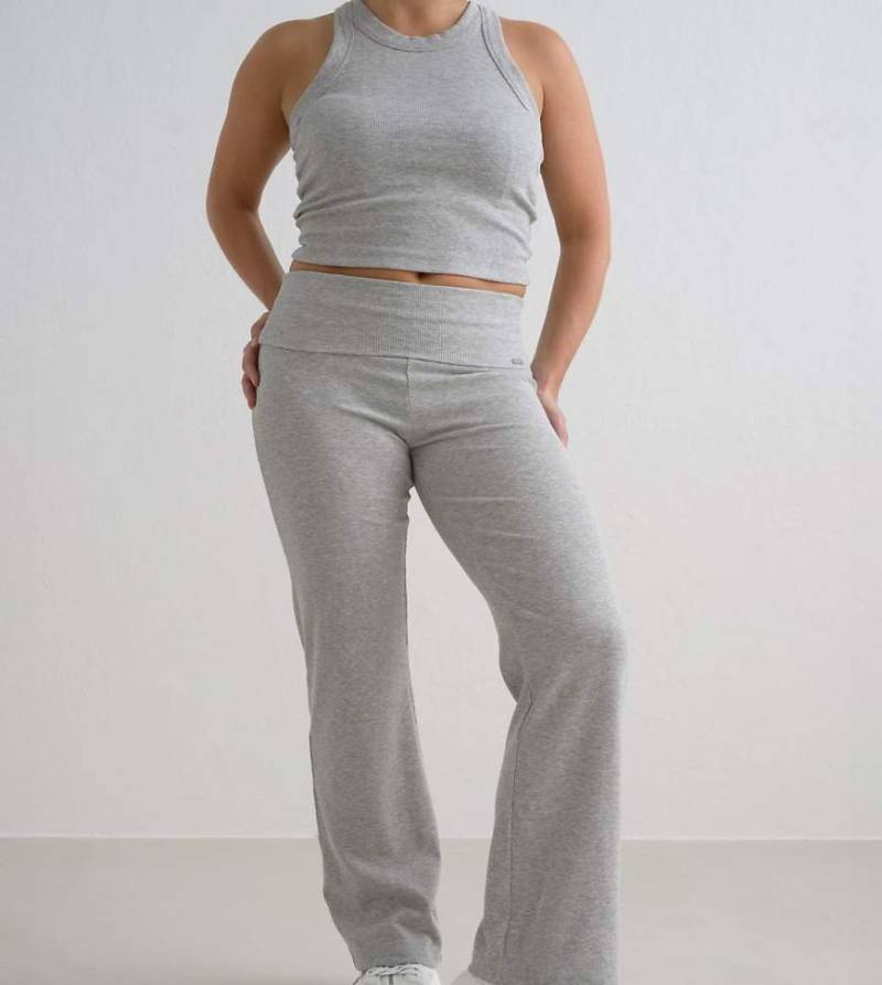 Aim'n Grey - Ease Ribbed Pants - Gerippte Hose in Grau meliert in Petite von Aim'n