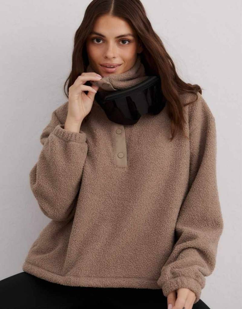 Aim'n - Langärmliges Oberteil aus Polar-Fleece in Espresso-Brown von Aim'n