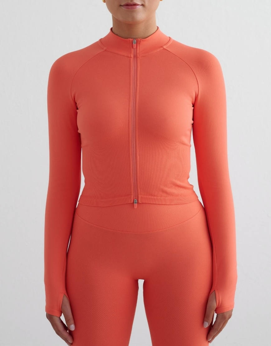 Aim'n - Nahtlose, formende Jacke in Mandarinen-Orange mit Reißverschluss Aim'n - Nahtlose, formende Jacke in Mandarinen-Orange mit Reißverschluss von Aim'n