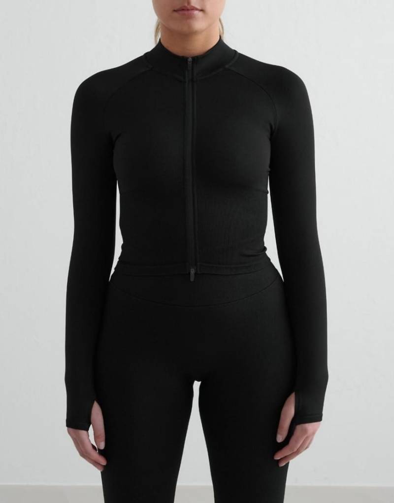 Aim'n - Nahtlose, formende Jacke in Schwarz mit Reißverschluss von Aim'n