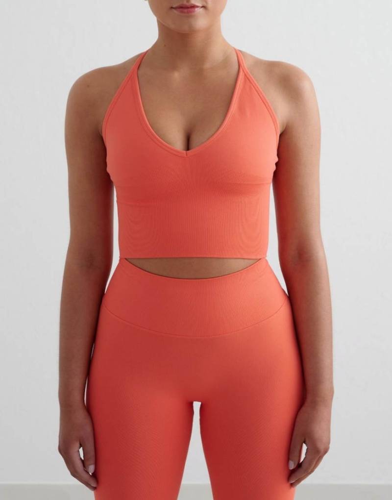 Aim'n - Nahtloses, formendes Bustier in Mandarinen-Orange mit überkreuztem Rücken von Aim'n