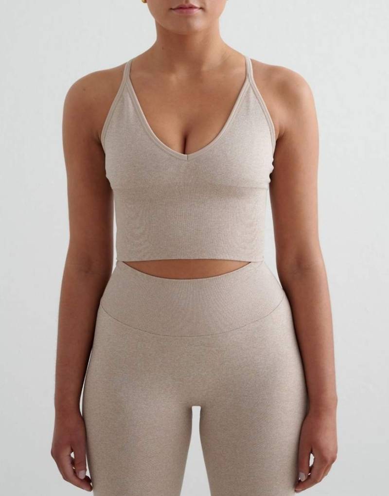 Aim'n - Nahtloses, formendes Bustier in meliertem Beige mit hinten überkreuzten Trägern-Neutral von Aim'n