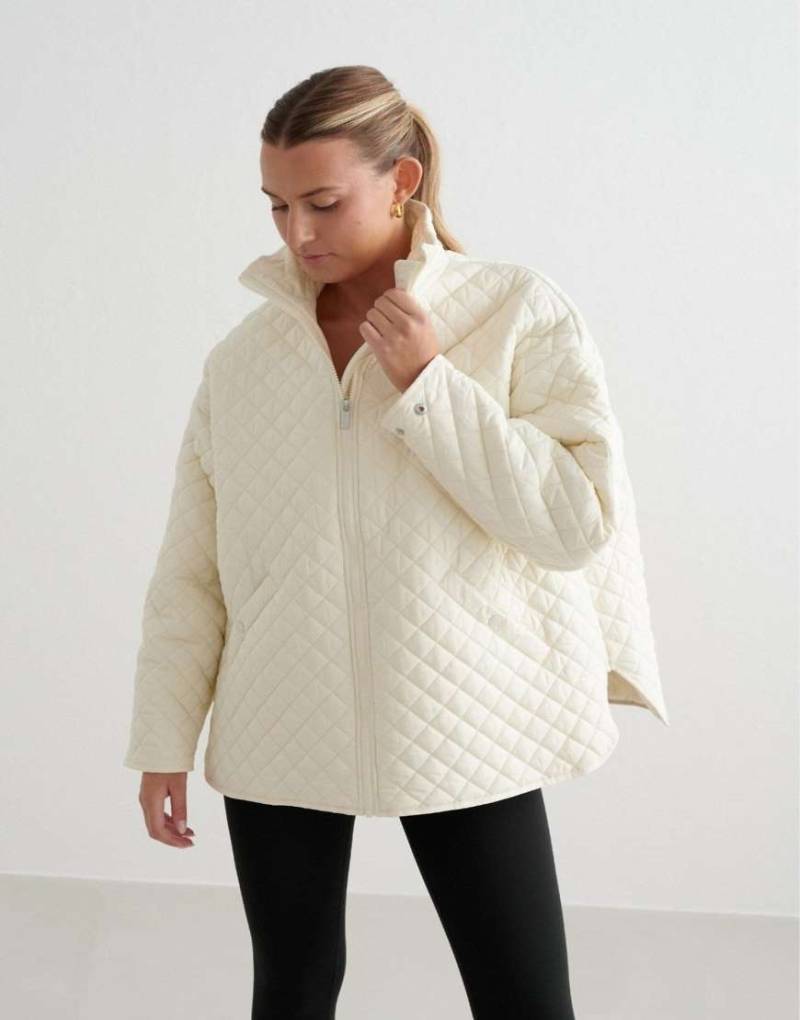 Aim'n - Oversize-Steppjacke in Mandelweiß von Aim'n