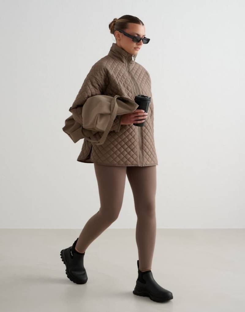 Aim'n - Oversize-Steppjacke in Nougat-Brown von Aim'n