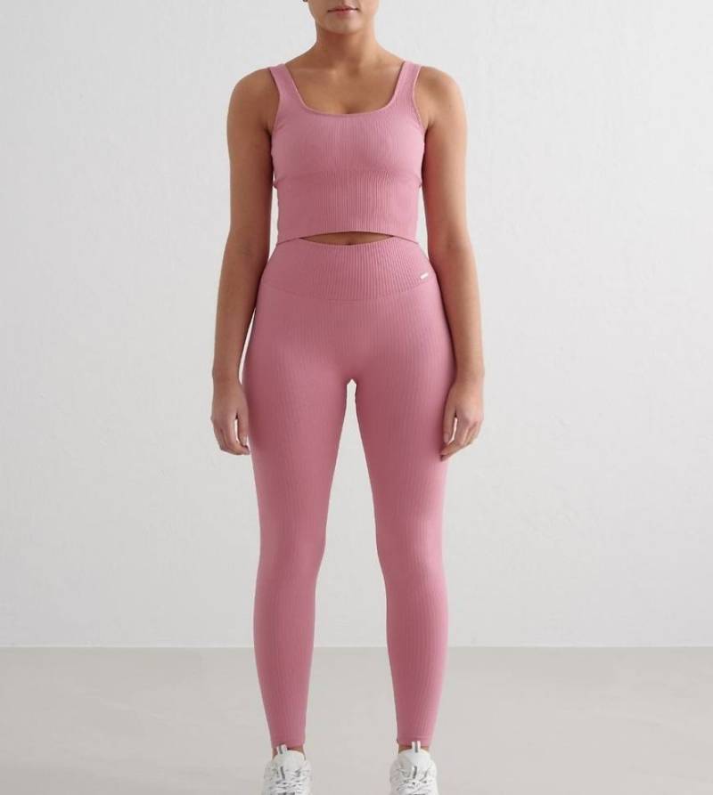 Aim'n Petite - Desert Rose - Gerippte, nahtlose Leggings in Staubrosa von Aim'n