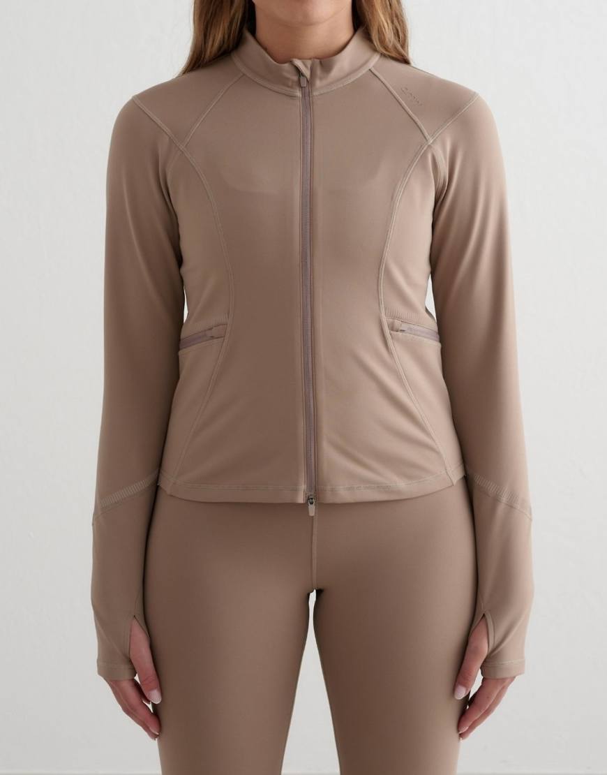 Aim'n - Reflektierende, wärmende Jacke in Espressobraun mit Reißverschluss-Brown von Aim'n