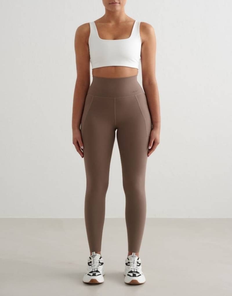 Aim'n - Sense - Leggings in Nougat mit Tasche-Brown von Aim'n