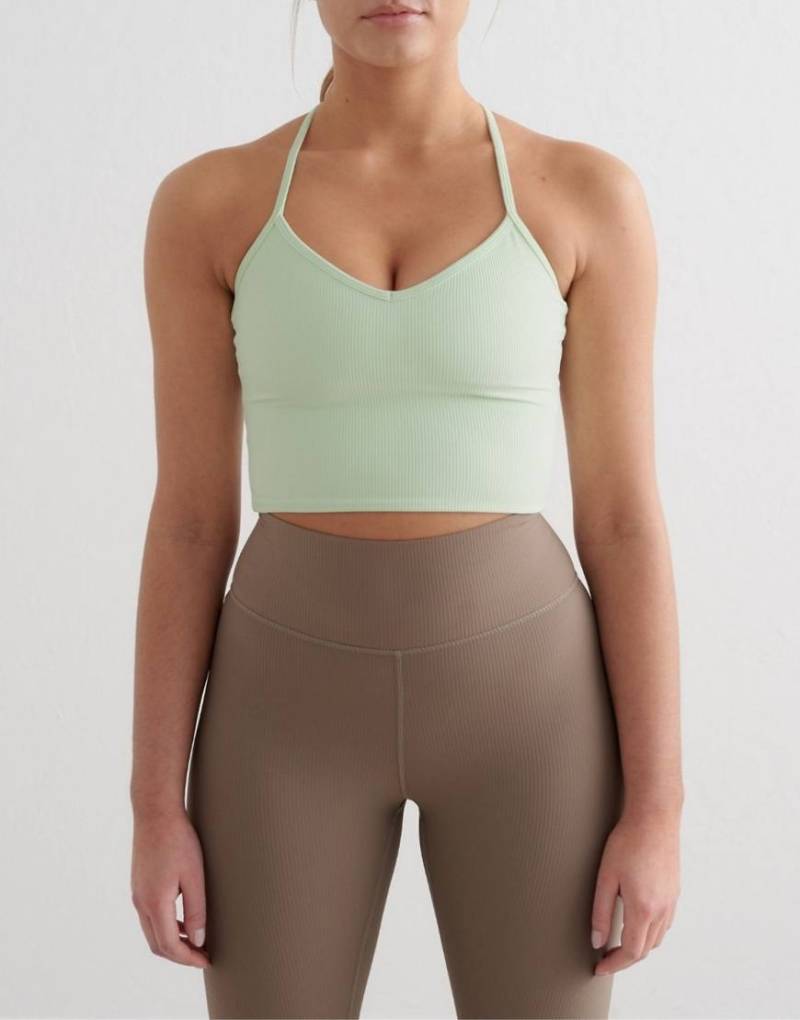 Aim'n - Spearmint - Geripptes Performance-Bustier in Hellgrün von Aim'n