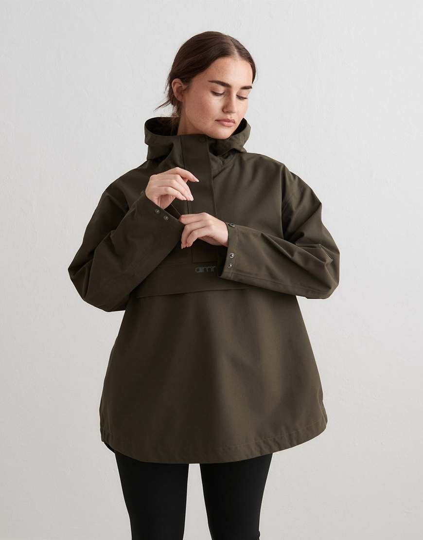 Aim'n - Wasserdichter Oversize-Anorak in Khaki-Grün von Aim'n