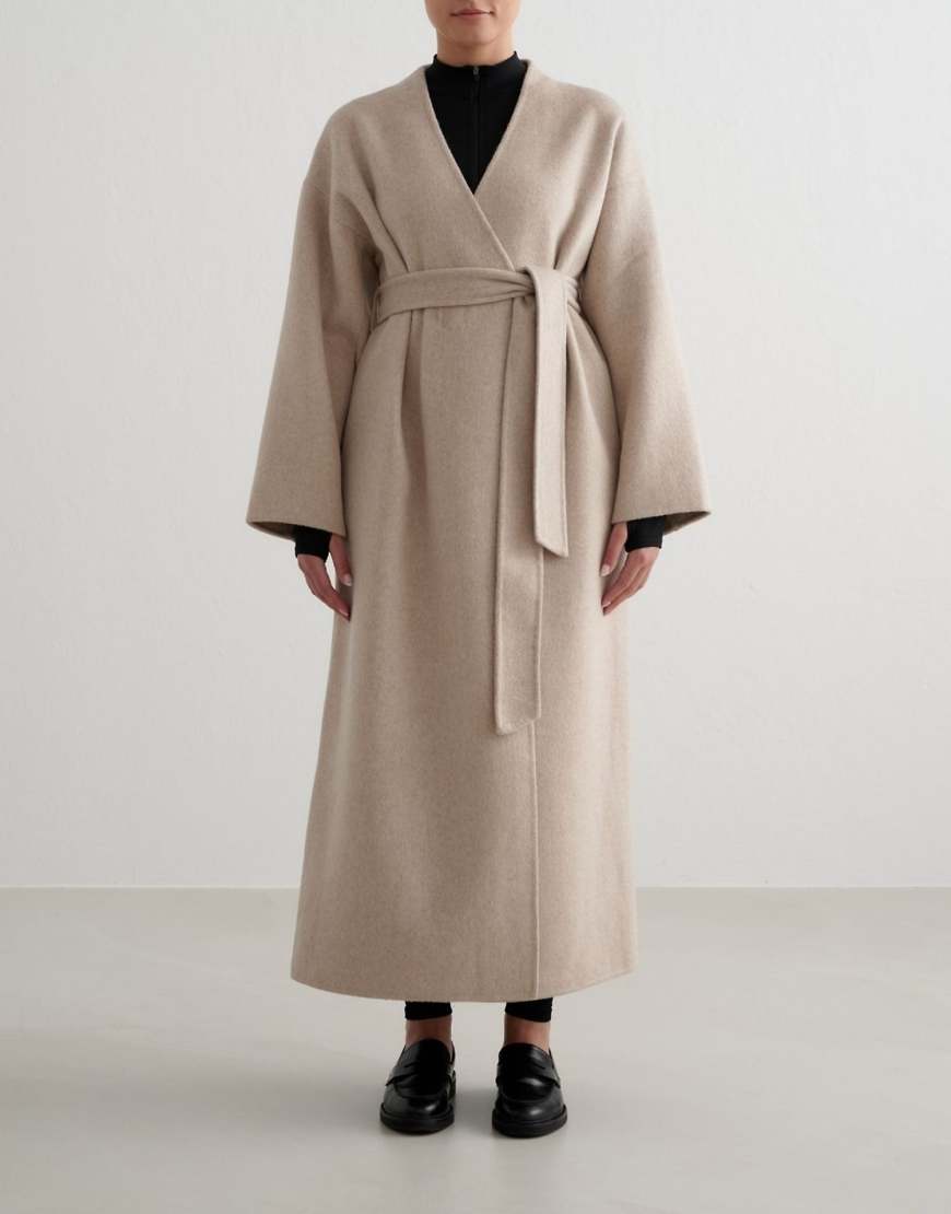 Aim'n - Wollmantel in dunklem Lehmbeige-Neutral von Aim'n