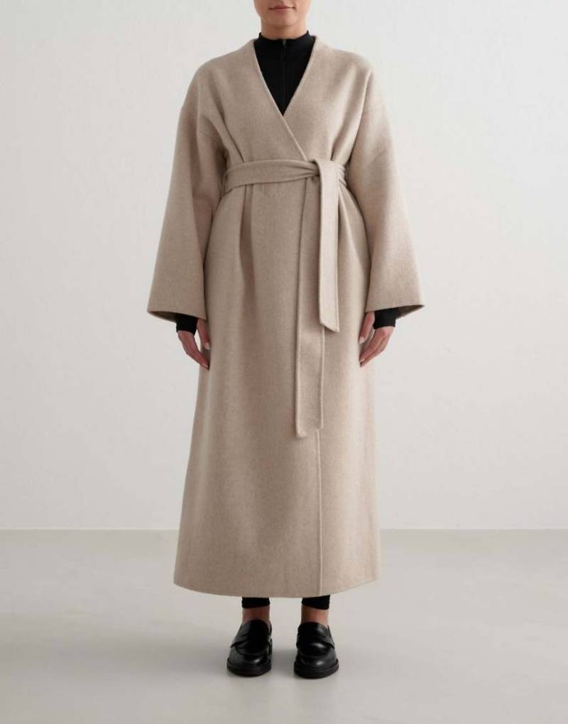 Aim'n - Wollmantel in dunklem Lehmbeige-Neutral von Aim'n