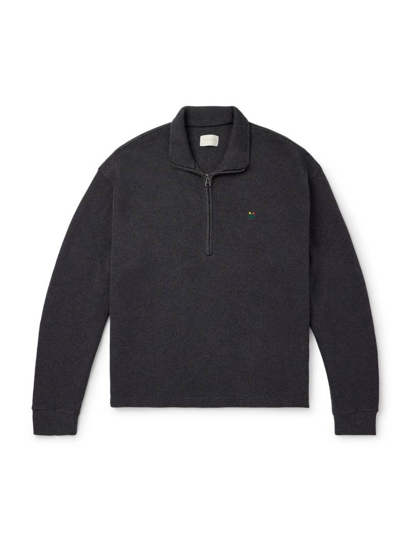 Aimé Leon Dore - Embroidered Ribbed Cotton Half-Zip Sweater - Men - Gray - S Aimé Leon Dore - Embroidered Ribbed Cotton Half-Zip Sweater - Men - Gray - S von Aimé Leon Dore