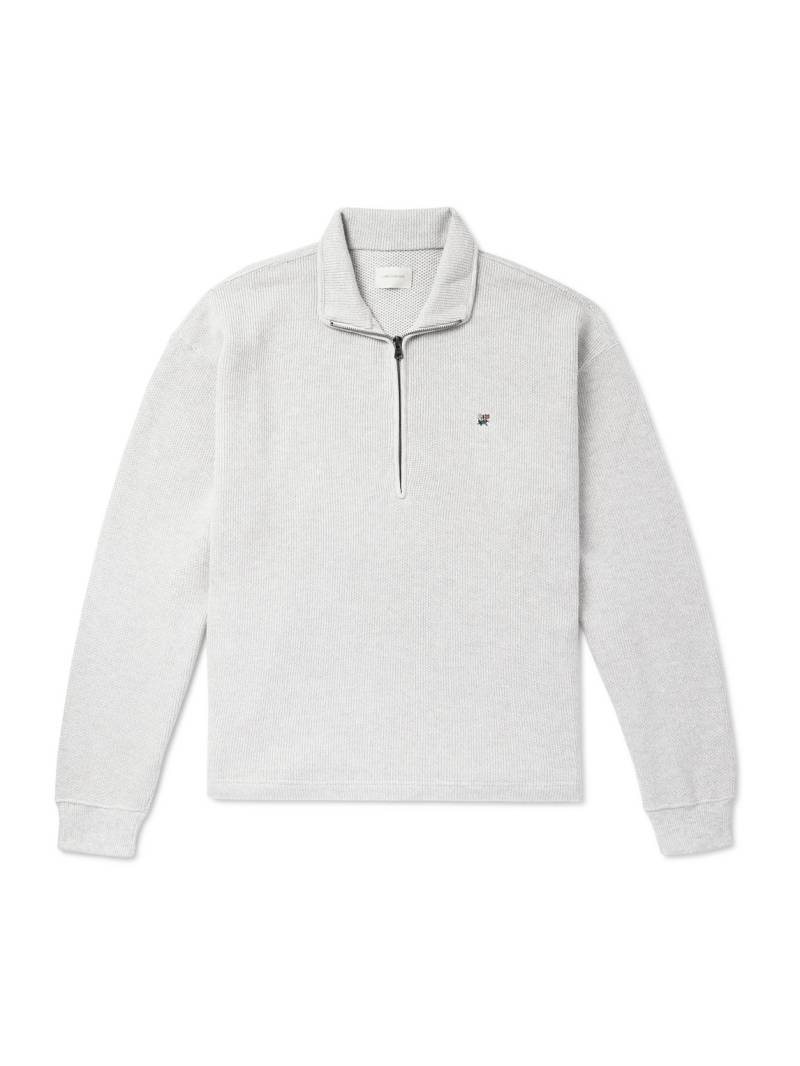 Aimé Leon Dore - Embroidered Ribbed Cotton Half-Zip Sweater - Men - Gray - XS Aimé Leon Dore - Embroidered Ribbed Cotton Half-Zip Sweater - Men - Gray - XS von Aimé Leon Dore