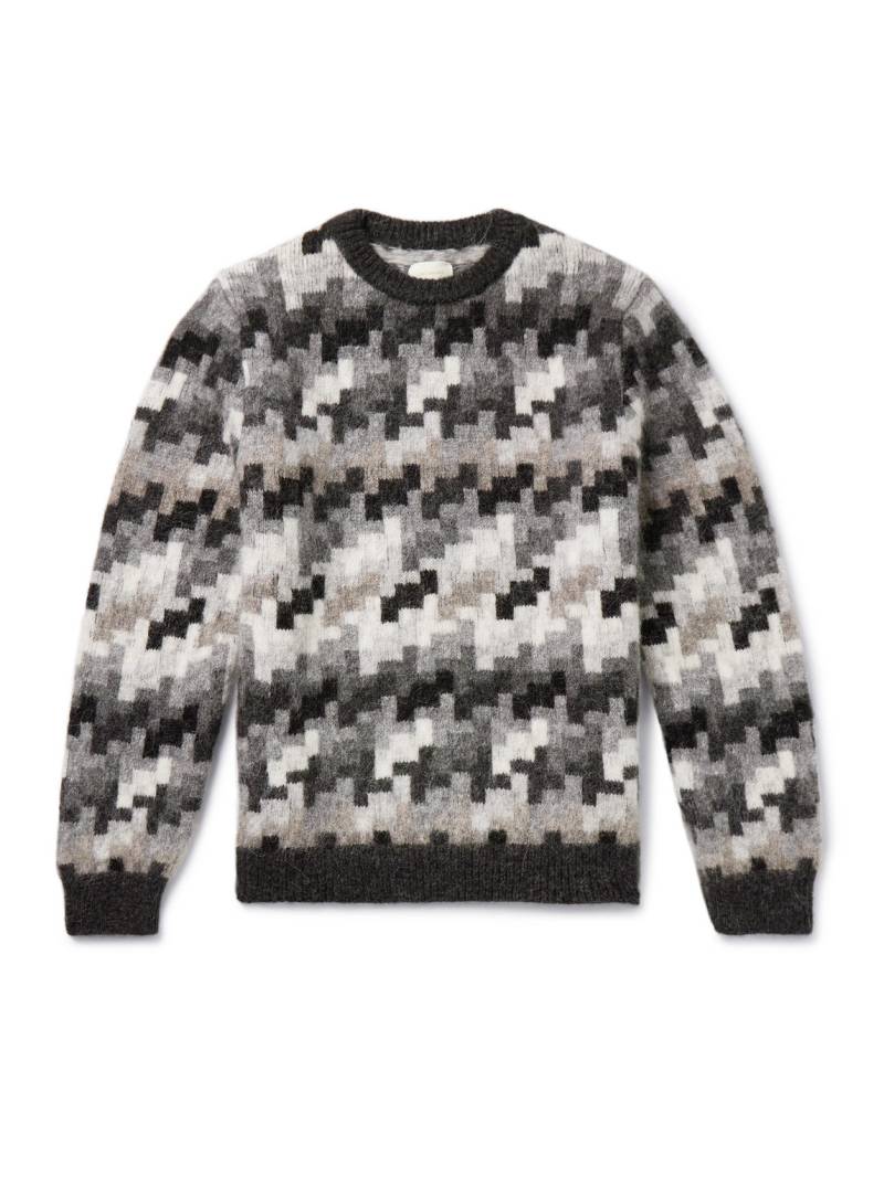 Aimé Leon Dore - Jacquard-Knit Alpaca-Blend Sweater - Men - Gray - M von Aimé Leon Dore