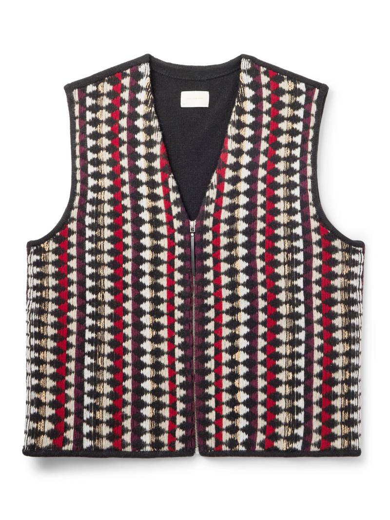 Aimé Leon Dore - Jacquard-Knit Wool Zip-Up Gilet - Men - Red - S von Aimé Leon Dore