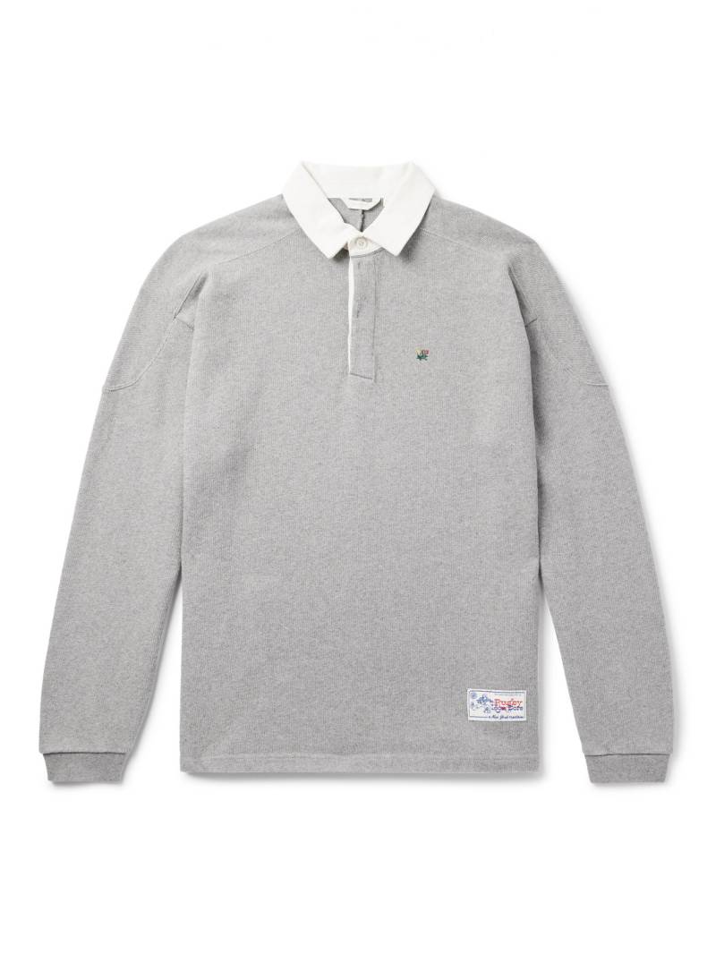 Aimé Leon Dore - Logo-Appliquéd Embroidered Twill-Trimmed Cotton Polo Shirt - Men - Gray - M von Aimé Leon Dore