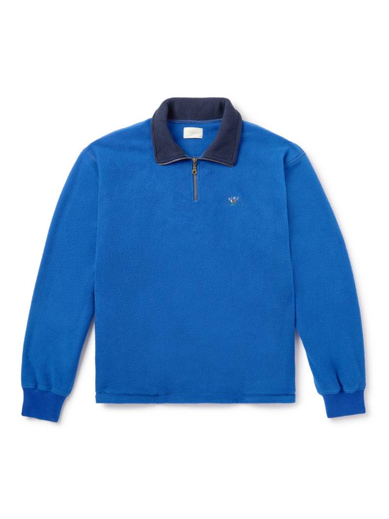 Aimé Leon Dore - Logo-Embroidered Fleece Half-Zip Sweatshirt - Men - Blue - M von Aimé Leon Dore