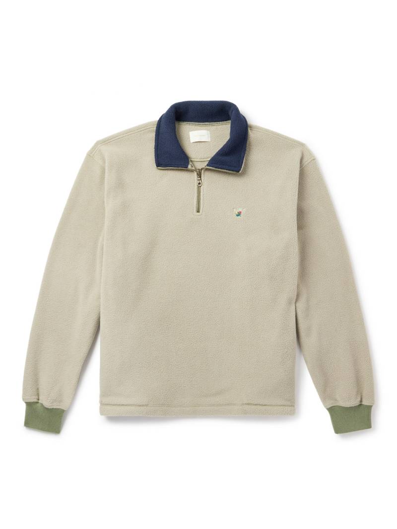 Aimé Leon Dore - Logo-Embroidered Fleece Half-Zip Sweatshirt - Men - Gray - M von Aimé Leon Dore