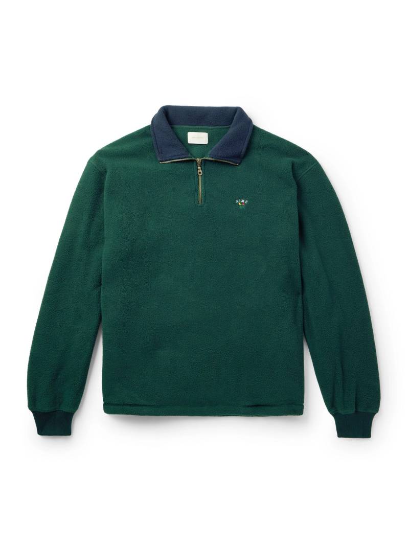 Aimé Leon Dore - Logo-Embroidered Fleece Half-Zip Sweatshirt - Men - Green - M von Aimé Leon Dore