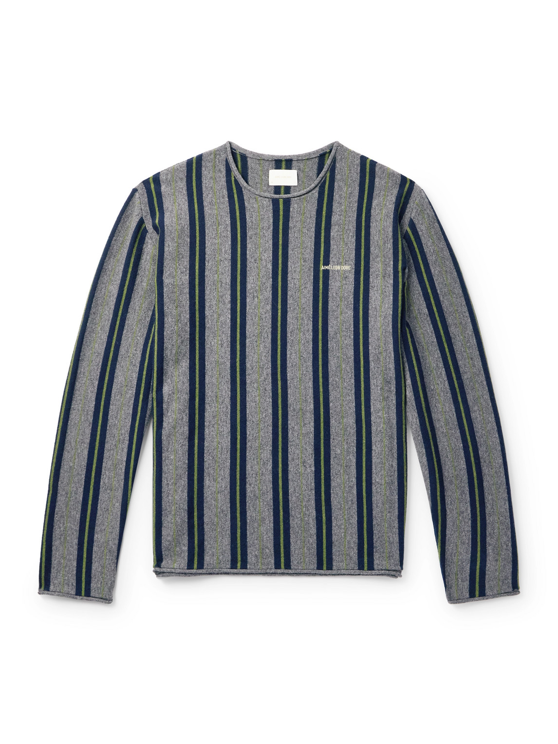 Aimé Leon Dore - Logo-Embroidered Striped Wool Sweater - Men - Gray - XS Aimé Leon Dore - Logo-Embroidered Striped Wool Sweater - Men - Gray - XS von Aimé Leon Dore