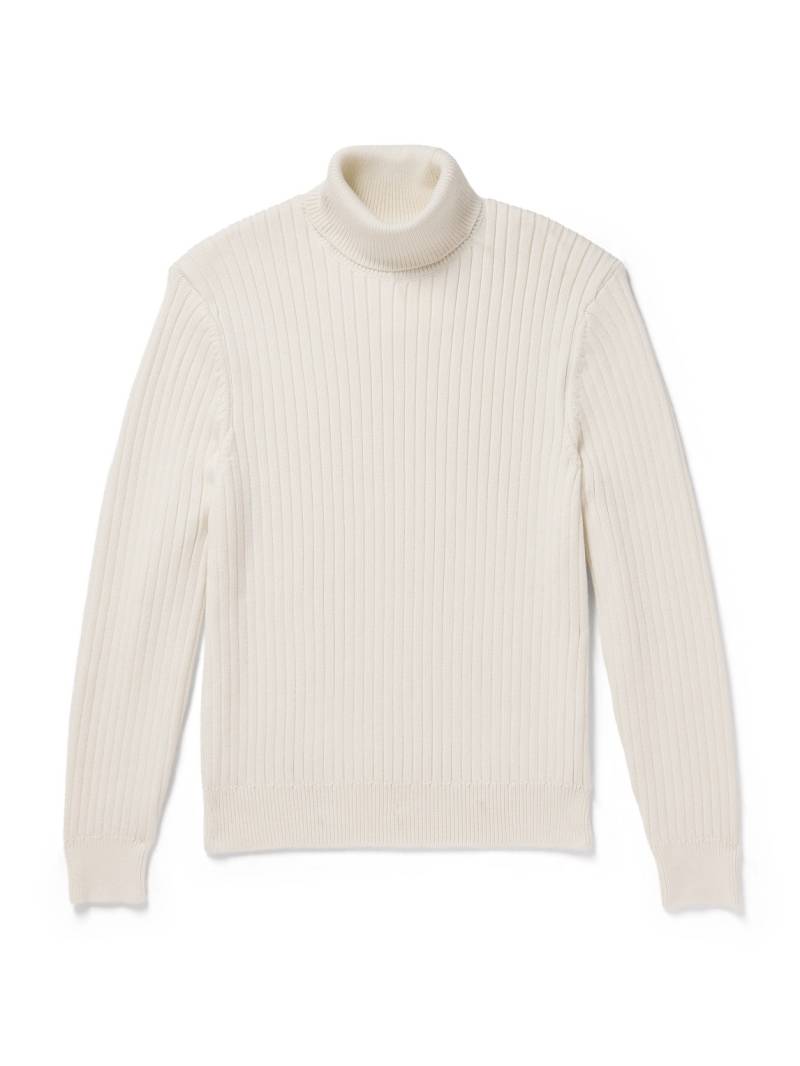 Aimé Leon Dore - Ribbed Merino Wool and Cotton-Blend Rollneck Sweater - Men - Neutrals - M von Aimé Leon Dore
