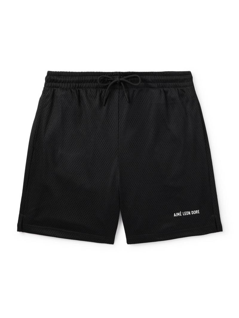 Aimé Leon Dore - Straight-Leg Logo-Print Mesh Shorts - Men - Black - M von Aimé Leon Dore